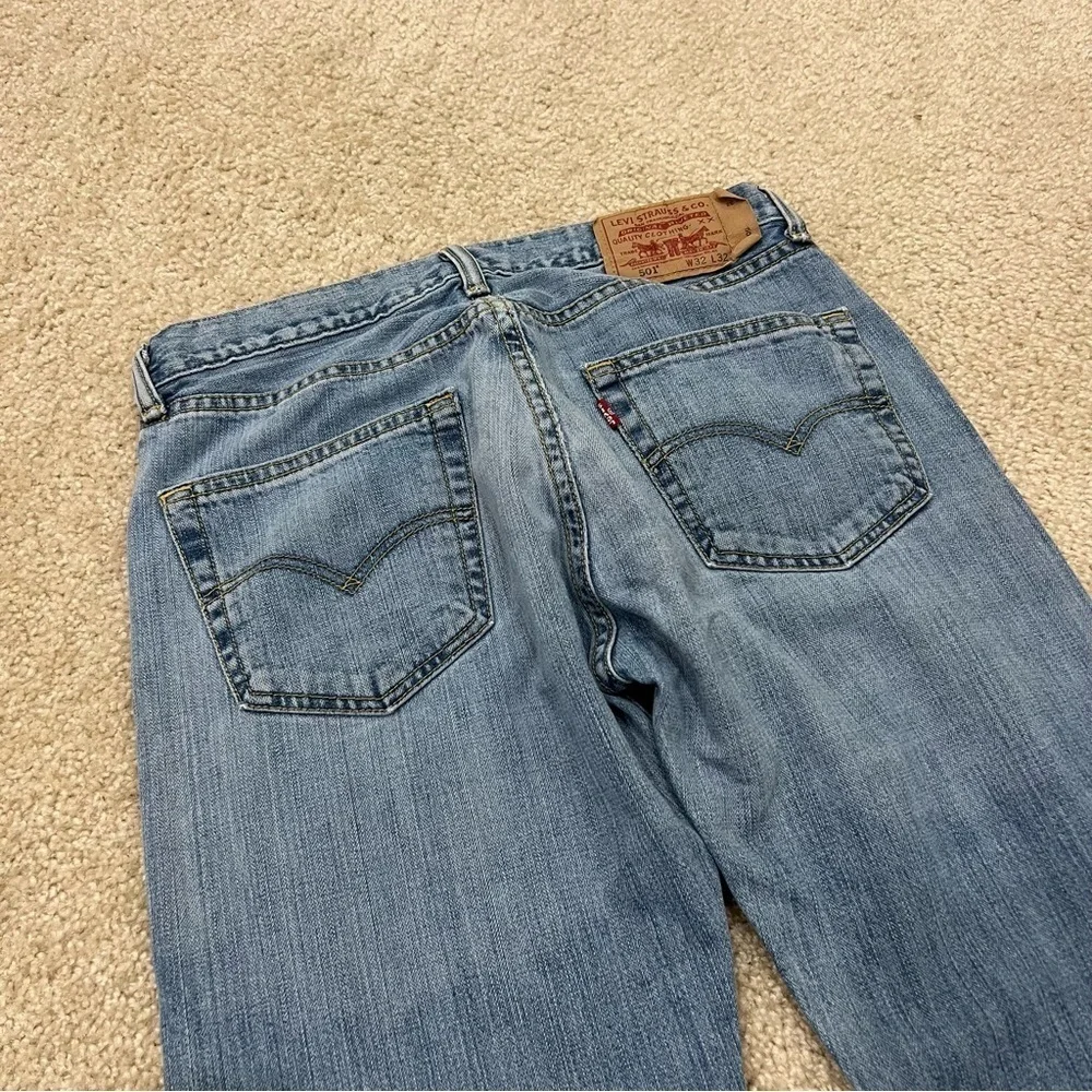 Levi Strauss Levi’s Men’s 501 Straight Fit Size 32 X 32 Blue Jeans,